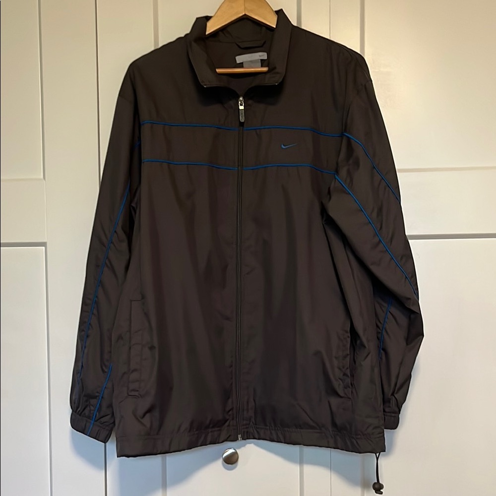 Nike LARGE Black and Blue Windbreaker Jacket